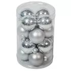 Üveggömb akasztós ezüst 3,5cm 16db-os csomag