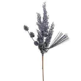 Glitteres ág grafit 68cm