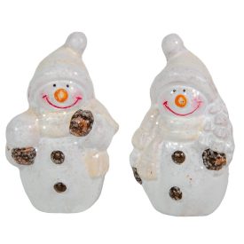 Hóember glitteres fehér 9cm