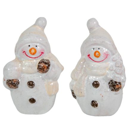 Hóember glitteres fehér 9cm