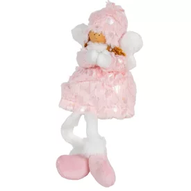 Lógólábú angyal textil rózsaszín-fehér 20cm