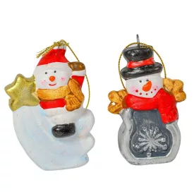 Hóember figura akasztós kerámia 7cm