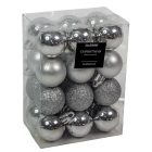 Műanyag gömb ezüst 3cm 24db-os