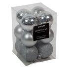 Műanyag gömb ezüst 6cm 12db-os