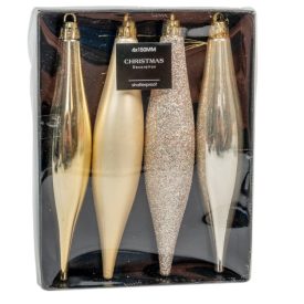 Jégcsap dísz műa. krém 15cm 4db-os csomag  Jégcsap dísz műa. krém 15cm 4db-os csomag