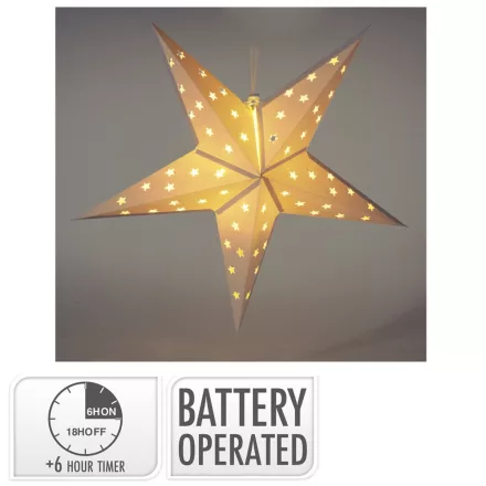 Papír csillag elemes (elem nélkül) 60cm