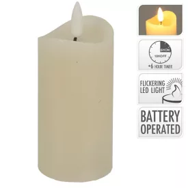   Gyertya LED-es ivory M10x5cm időzítős elemes (elem nélkül)