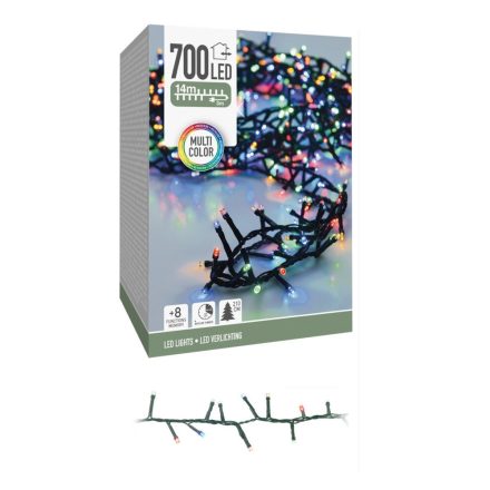 Sűrű fényfüzér 700 LED-es időzítős programos adapteres multi