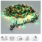 Sűrű fényfüzér 560 LED-es transzparens időzítős programos adapterrel piros-meleg-zöld