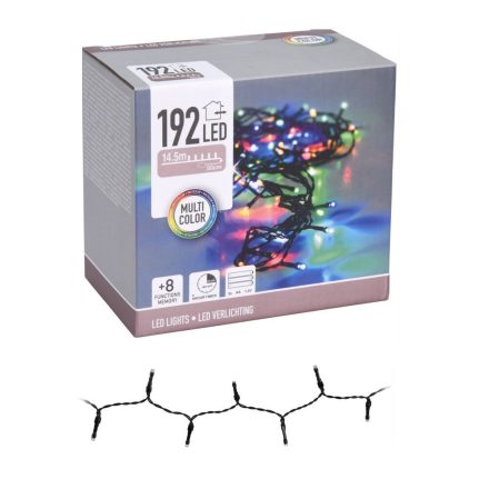 Fényfüzér 192 LED-es programos elemes (elem nélkül) multi color