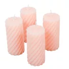 Bársony glitter csavart henger gyertya 55x100mm púder 4db/csom (db ár)