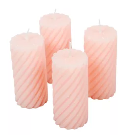   Bársony glitter csavart henger gyertya 55x100mm púder 4db/csom (db ár)