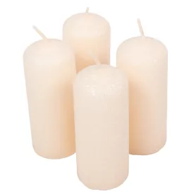   Bársony glitter henger gyertya 40x100mm krém 4db/csom (db ár)