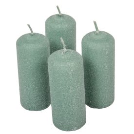 Bársony glitter henger gyertya 40x100mm menta 4db/csom (db ár)   Bársony glitter henger gyertya 40x100mm menta 4db/csom (db ár)
