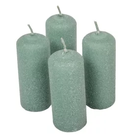   Bársony glitter henger gyertya 40x100mm menta 4db/csom (db ár)