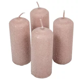   Bársony glitter henger gyertya 40x100mm mogyoró 4db/csom (db ár)