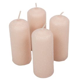 Bársony glitter henger gyertya 40x100mm pezsgő 4db/csom (db ár)   Bársony glitter henger gyertya 40x100mm pezsgő 4db/csom (db ár)