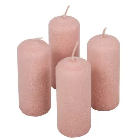   Bársony glitter henger gyertya 40x100mm púder 4db/csom (db ár)