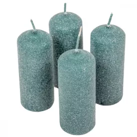   Bársony glitter henger gyertya 40x100mm smaragd zöld 4db/csom (db ár)