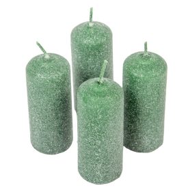 Bársony glitter henger gyertya 40x100mm zöld 4db/csom (db ár)   Bársony glitter henger gyertya 40x100mm zöld 4db/csom (db ár)