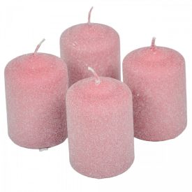 Bársony glitter henger gyertya 50x75mm hús 4db/csom (db ár)   Bársony glitter henger gyertya 50x75mm hús 4db/csom (db ár)