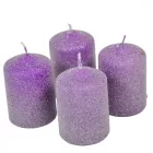 Bársony glitter henger gyertya 50x75mm lila