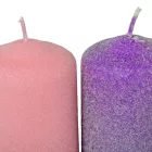 Bársony glitter henger gyertya 50x75mm lila-rózsaszín