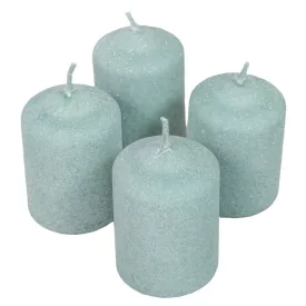   Bársony glitter henger gyertya 50x75mm menta 4db/csom (db ár)