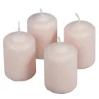 Bársony glitter henger gyertya 50x75mm pezsgő 4db/csom (db ár)