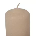 Bársony glitter henger gyertya 50x75mm pezsgő 4db/csom (db ár)