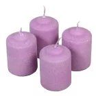 Bársony glitter henger gyertya 50x75mm viola