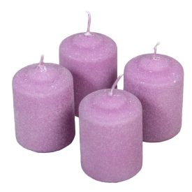 Bársony glitter henger gyertya 50x75mm viola Bársony glitter henger gyertya 50x75mm viola