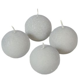 Bársony glitter gömb gyertya 60mm világosszürke Bársony glitter gömb gyertya 60mm világosszürke