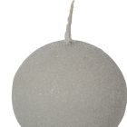 Bársony glitter gömb gyertya 60mm világosszürke