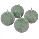 Bársony glitter gömb gyertya 60mm új zöld 4db/csom (db ár)
