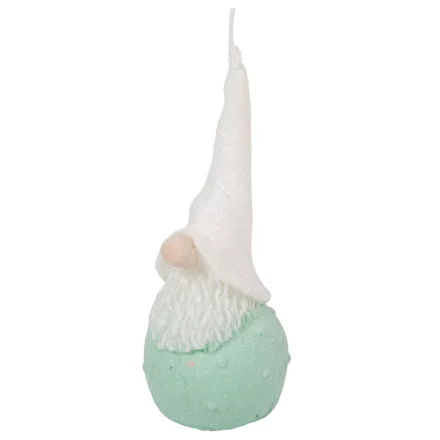 Bársony glitter kicsi hóapó gyertya 55x130mm menta