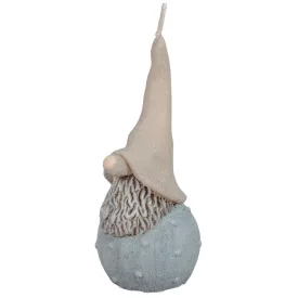   Bársony glitter kicsi hóapó gyertya 55x130mm világos szürke