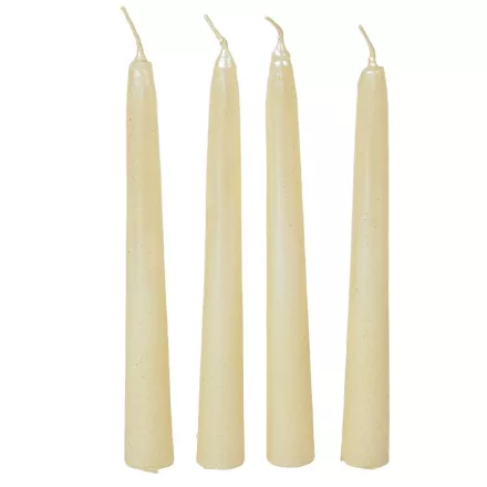 Bársony metál spitz gyertya 195mm ivory 4db/csom (db ár)