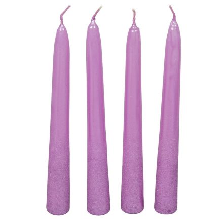 Bársony metál spitz gyertya 195mm viola 4db/csom (db ár)