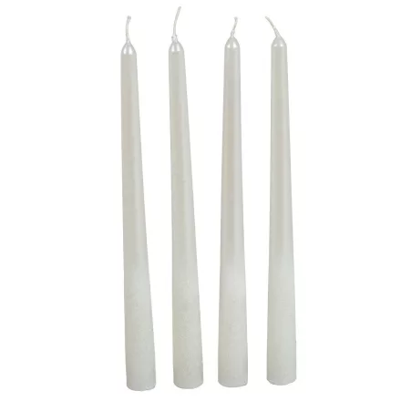 Bársony metál sziluett gyertya 300mm fehér 4 darabos csomagban rendelhető | darab ár!