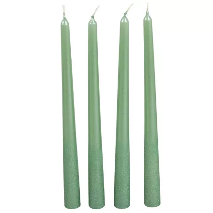 Bársony metál sziluett gyertya 300mm menta 4db/csom (db ár)