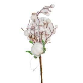 Glitteres fehér golyós pick 24cm Glitteres fehér golyós pick 24cm