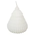 Bársony glitter origami fenyő gyertya 90x120mm fehér