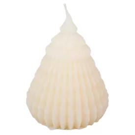 Bársony glitter origami fenyő gyertya 90x120mm ivory