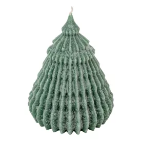 Bársony glitter origami fenyő gyertya 90x120mm zöld