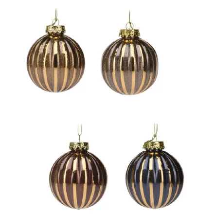 Metál mintás gömb műanyag 8cm