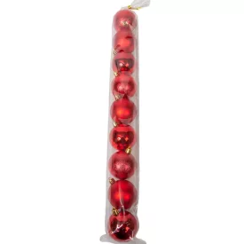 Műanyag gömb piros 6cm 9db-os