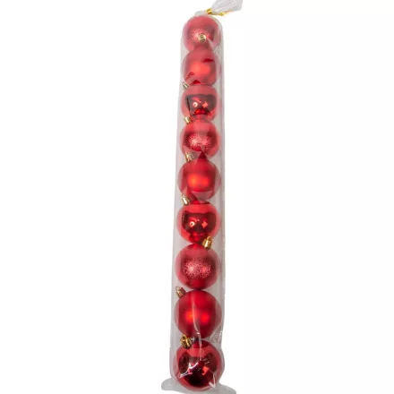 Műanyag gömb piros 6cm 9db-os