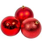 Műanyag gömb piros 8cm 5db-os