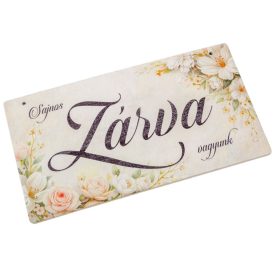   Nyomtatott fa tábla Zárva-Nyitva pasztell rózsás 24,3x13cm 